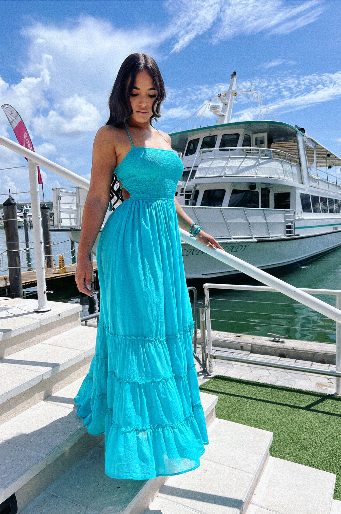 Sky Blue Flowy Maxi Dress medium Sky Blue Flowy Maxi Dress medium