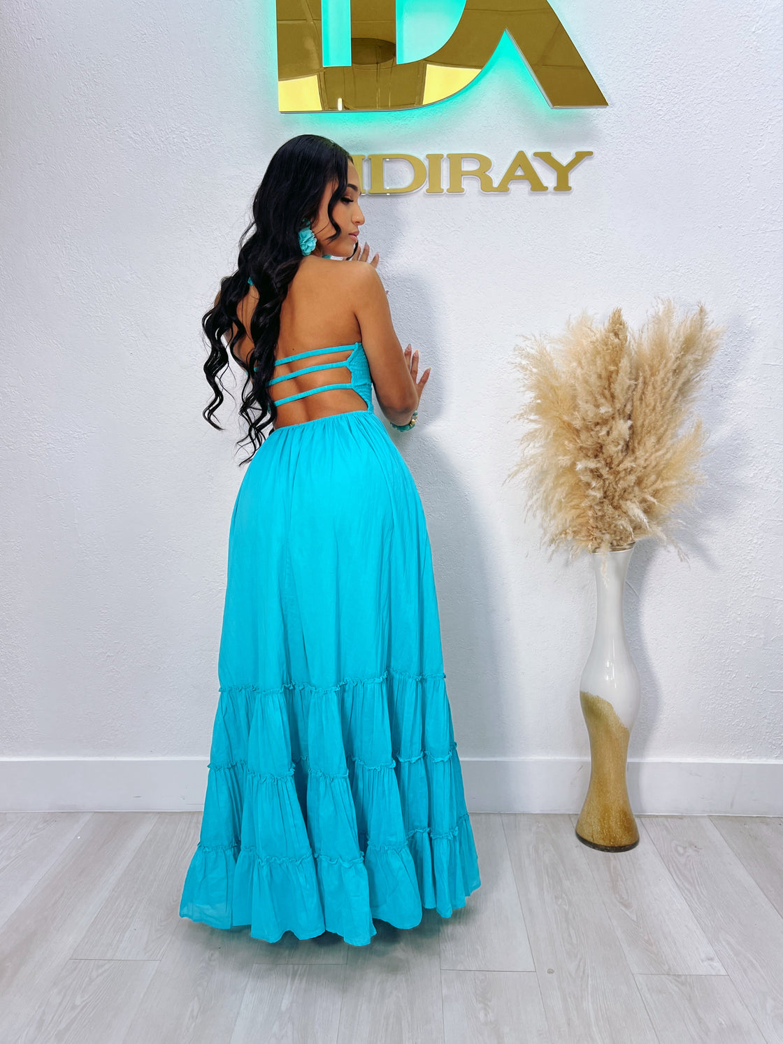 Sky Blue Flowy Maxi Dress medium Sky Blue Flowy Maxi Dress medium